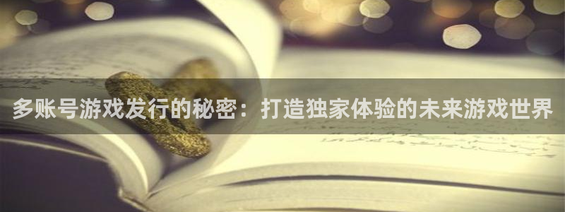 pp电子子财经图书：多账号游戏发行的秘密：打造独家体验的未来游戏世界